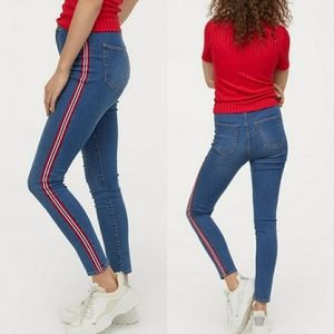 H&M Skinny Stretch Denim With Stripe Plus Size 16